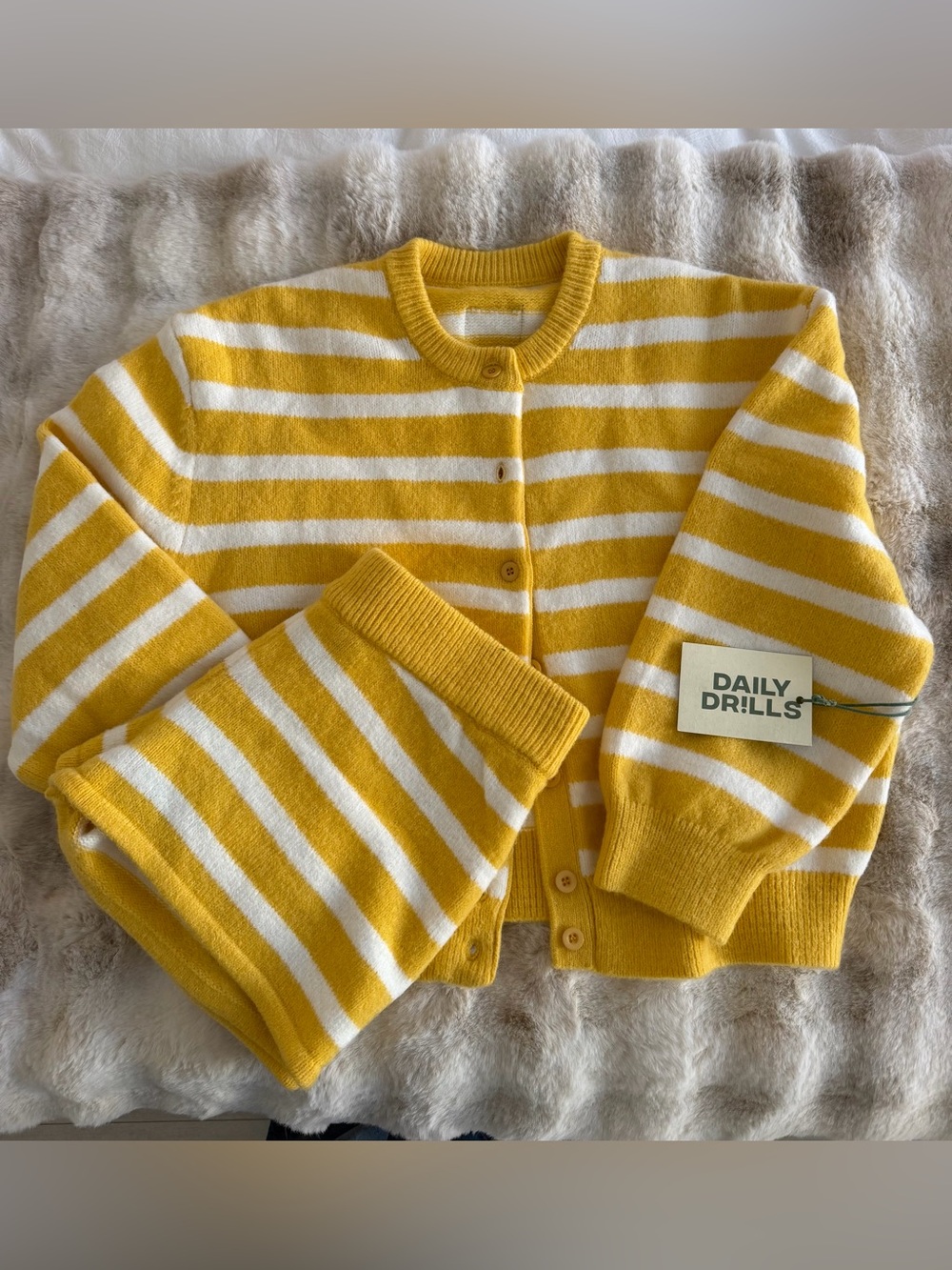 Yellow and White Daily Drills Striped Knit Set NWT